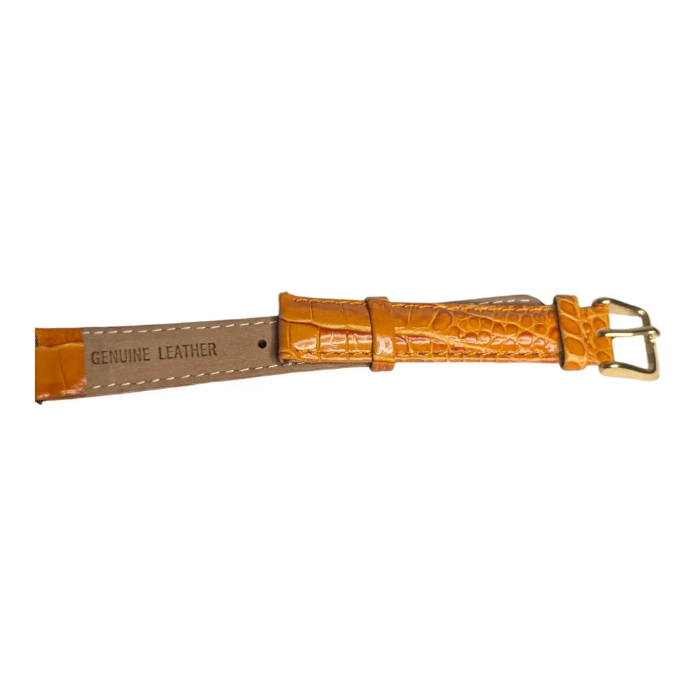 16mm Invicta Orange Leather Snakeskin Interchangable Watch Band Strap‎ New